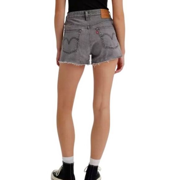 Levi’s 501 Original Fit High Rise Cutoff Shorts in Faded Black Women’s 28 - Picture 4 of 9